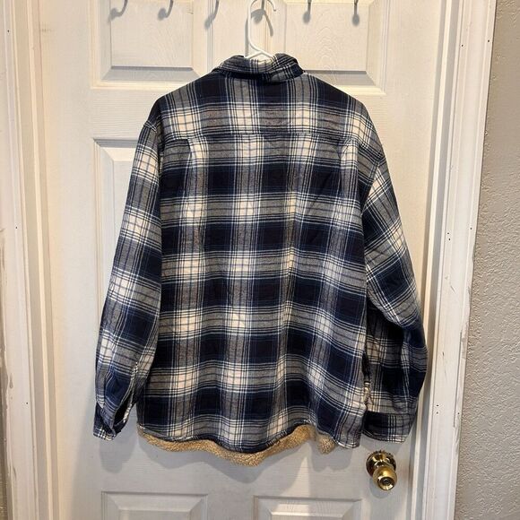 Blue Ridge Wrangler Men’s Flannel Sherpa-Like Lining‎ XL Blue Plaid Gorpcore - Picture 7 of 9